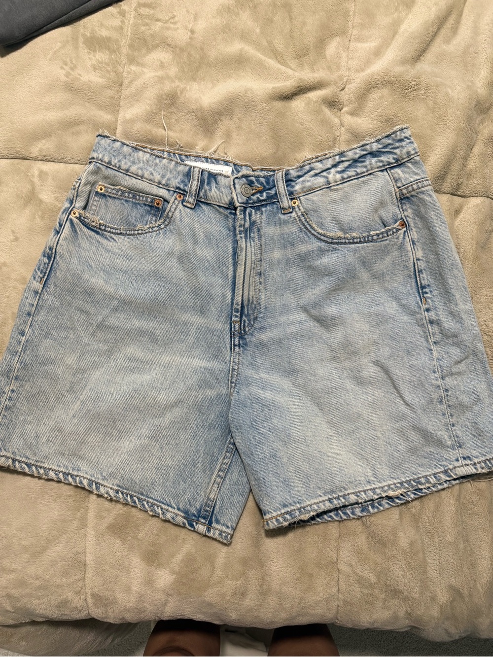 Zara light wash denim Bermuda shorts